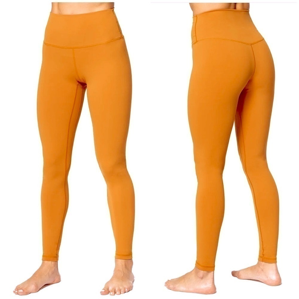 SUNZEL 28" High Waisted Workout Leggings- Yellow/Orange Size Medium